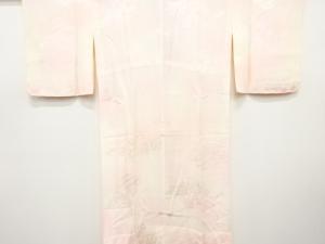 御簾に牡丹・梅模様織り出し　暈し単衣長襦袢